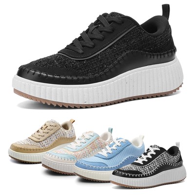 Women Chunky Fashion Sneakers Comfortable Casual Lace Up Platform Sneakers