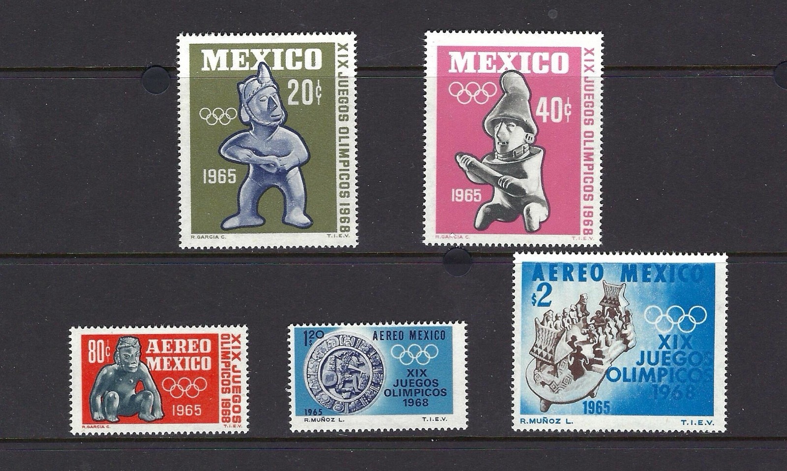MEXICO COLLECTION MNH Stamps-Scott #965-966 & C309-311 Great Value -Take a Look!
