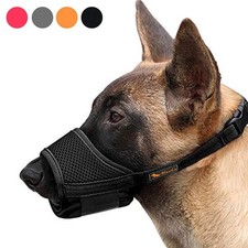 Bozal De Nylon Suave Para Perros Grandes Con Malla Transpirable Color Negro