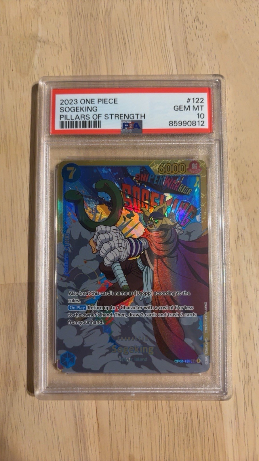 2023 One Piece English Sogeking OP03-122 SEC Pillars of Strength PSA 10