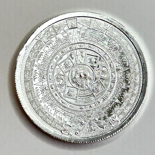 1/4 oz Aztec Calendar .999 Fine Silver Round Bullion Golden State Mint - 03