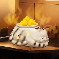 Electric Wax Melt Warmer, Cat Ceramic Wax Melter for Scented Cubes, 4-in-1 Ca...
