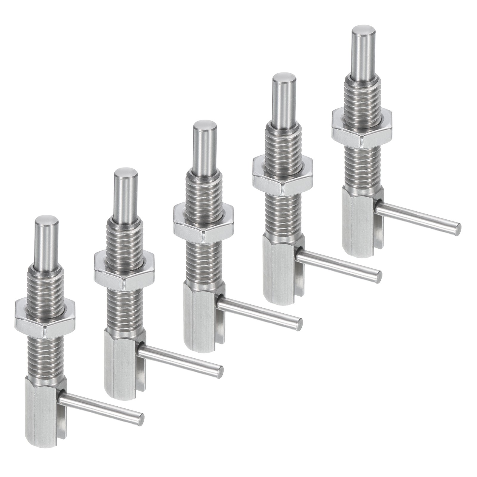 5Pcs Retractable Indexing Plunger Pin Stainless M8 Spring Plunger with Nut]