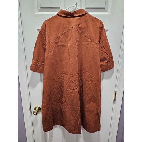 Lafayette 148 Shirt Dress Womens Brown Poplin Shift Size 2X XXL MSRP S450 - Picture 5 of 8