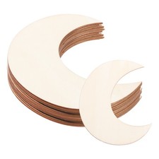 4.7"x1.8'' Wooden Moon 10 Pack Unfinished Wood Moon Blank Wooden Cutouts