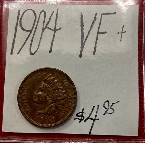 1904 Indian Head Cent (VF+) Very Fine Condition! ENN Coins