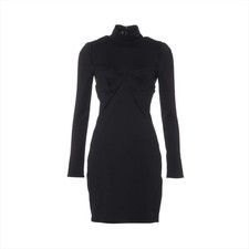 Prada Triangle logo 22 years Polyamide Dress 38 Ladies' Black 33562 with wire s