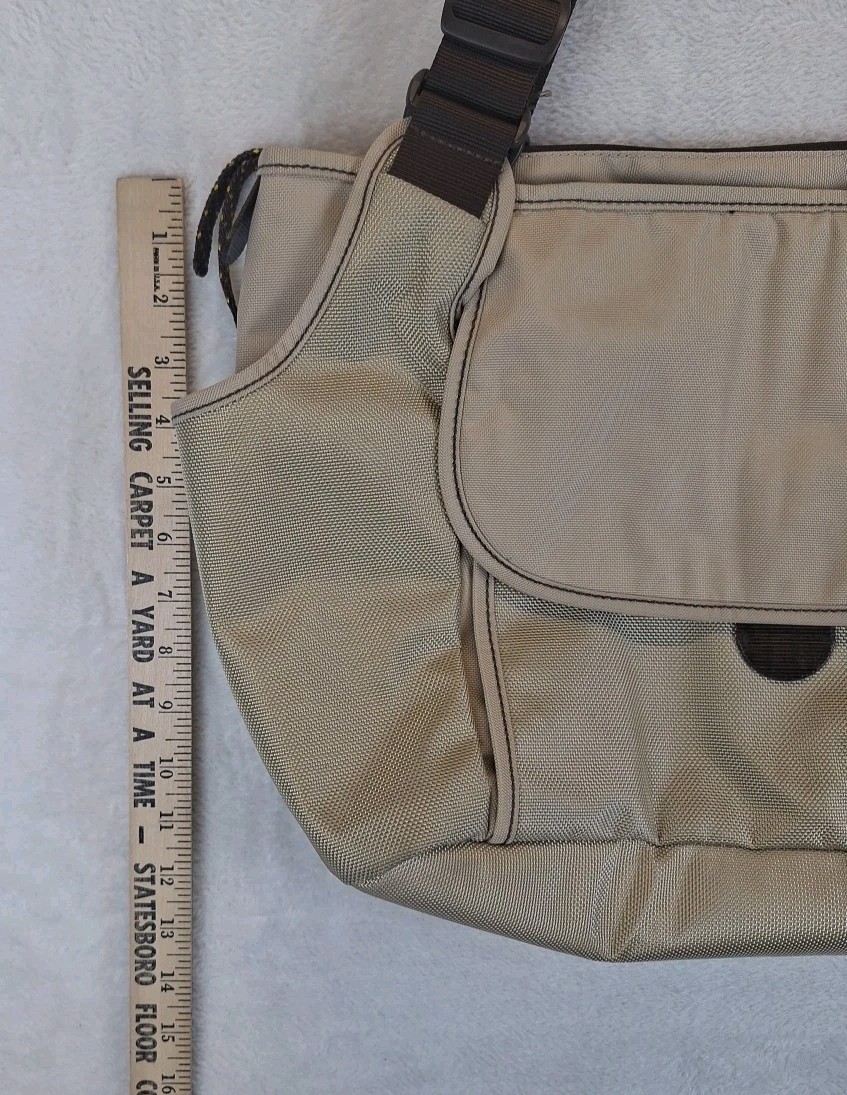 Overland Equipment Messenger Bag Satchel Crossbody Tote Beige Brown Nylon 14x11