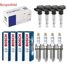 4x BERU Zündspule +4x BOSCH Zündkerze Doppelplatin für Audi A4 Avant 8K5 B8 1.8