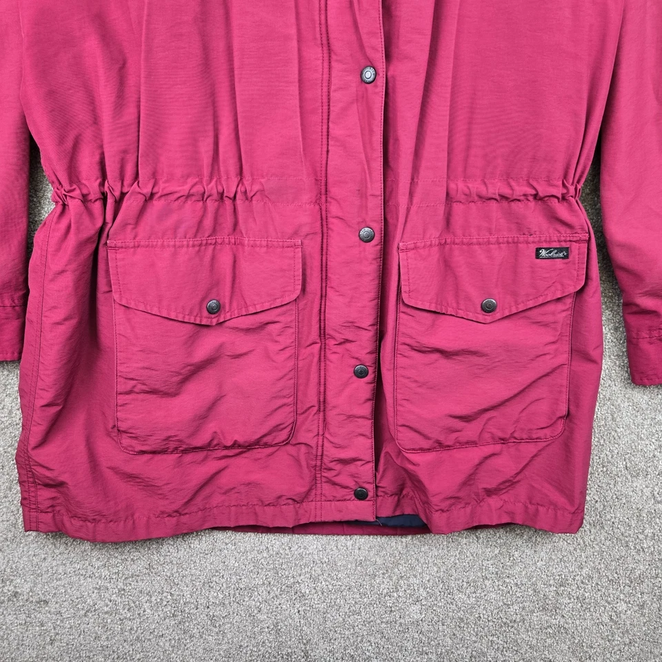 Chaqueta utilitaria Woolrich de colección para mujer XL rosa de lona forrada de lana cremallera completa con capucha Foto 3 de 4