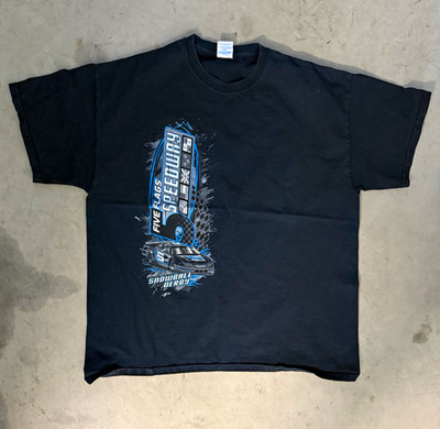 Gildan Ultra Cotton XL Black T-Shirt Five Flags Speedway Snowball Derby