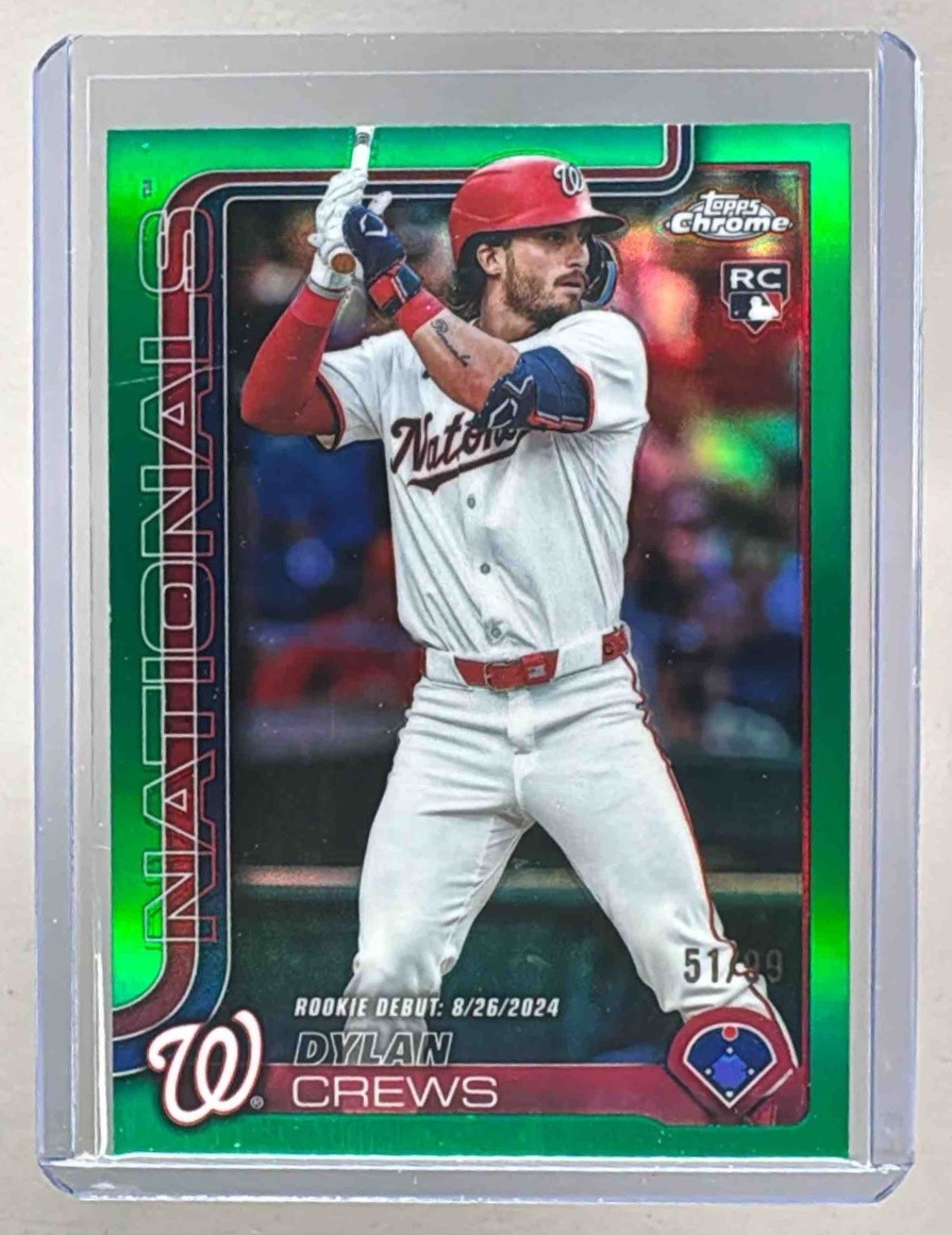 Dylan Crews 2025 Topps Chrome Update #USC190 Green Refractor RC /99