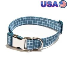 Plaid Fashion Dog Collar Adjustable Soft Durable Polyester Small Breeds New