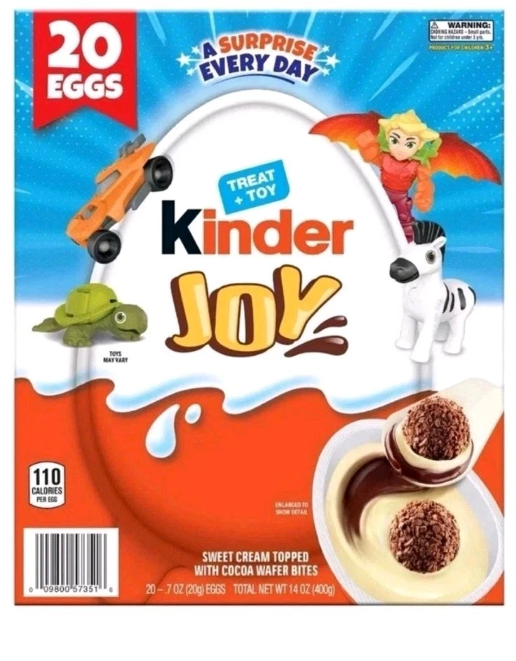 Huevos sorpresa de chocolate blanco Kinder Joy Everyday 0,7 oz (paquete de 20) Foto 3 de 3
