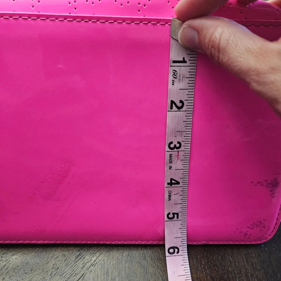 Bolso de Mano Kate Spade Harmony Metro Corazón Perforado Rosa Caliente Patente Poli Vinilo Foto 3 de 4