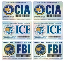 6-Pack Holographic ICE CIA FBI Card Skin Sticker Bundle Decal Gag Gift Parody Vi