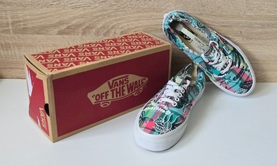 Vans Authentic ''Floral Plaid Turquoise'' Sneaker Schuhe Gr. US 8,5 = 39 Vintage
