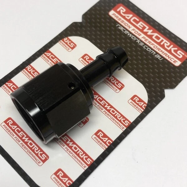 Raceworks RWF-411-08-05BK AN8 Female to 5/16" Barb Straight -8AN 8 mm Black - image 2 of 2