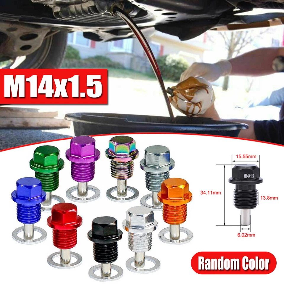 Tapón magnético de drenaje de aceite para motor de automóvil M14x1.5 Tornillo Tuerca Perno Tuerca de sumidero Universal Foto 2 de 4