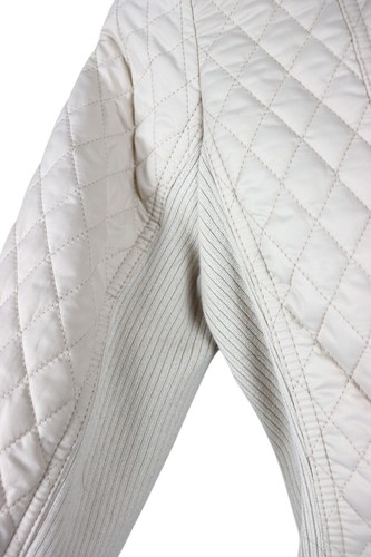 Merona Womens Jacket Sz S Long Sleeve Zip Up Quilted Gold Snaps High Neck Ribbed - Picture 6 of 14