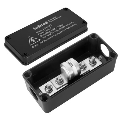 Compact 200 Amp Slow Blow Fuse Block for Reliable Inverter & Audio Protection