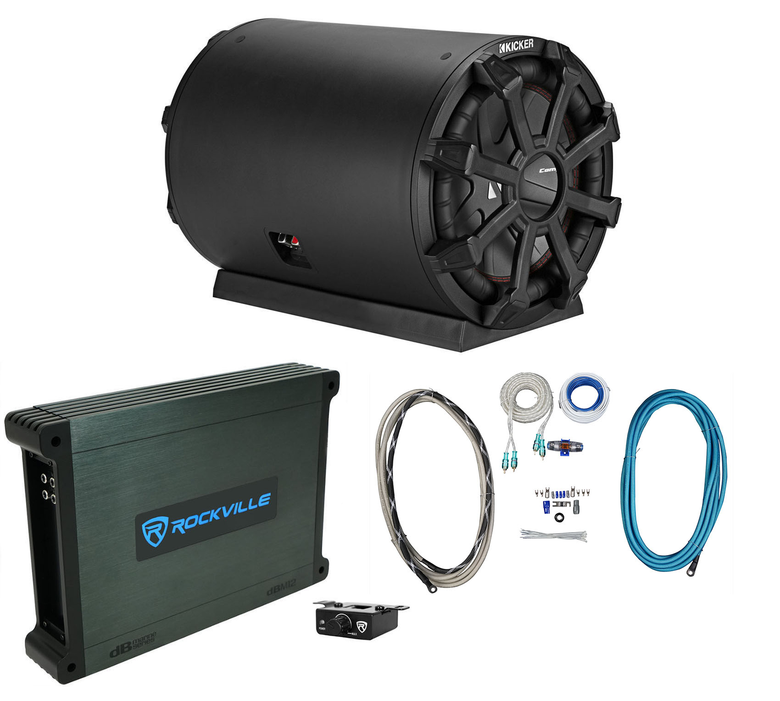 Корпус сабвуфера KICKER 46CWTB102 TB 10 мощностью 800 Вт с морской загрузкой моноусилитель Комплект проводов