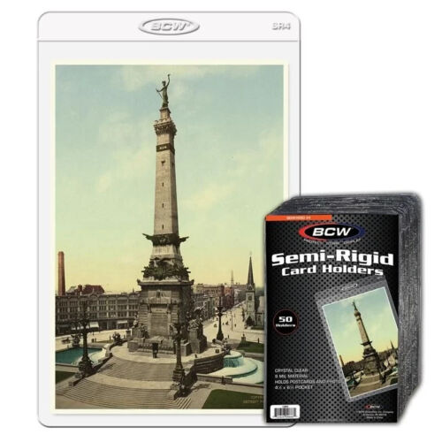 1000 Semi-Rigid Postcard Holder Clear Plastic 4.5x6.5 Photo Protector Sleeve BCW - Picture 1 of 1