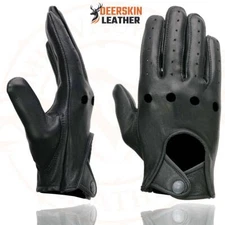 Milwaukee Leather 869 Men's Open Knuckle' USA Deerskin Leather Motorcycle Gloves