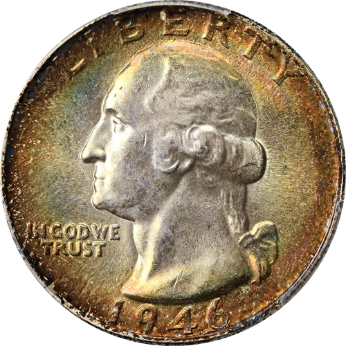 1946-P Washington Quarter Gorgeous Color PCGS MS65+ Superb Eye Appeal