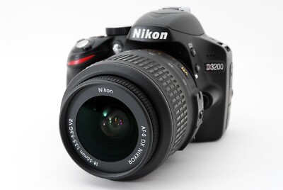 Nikon D D3200 24.2MP Digital SLR Camera - Black (Kit w/ AF-S DX ED