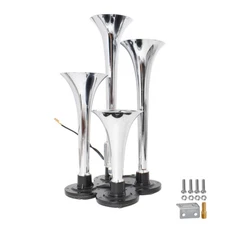 LABLT 150 db 4 Horns Kit Train Semi Truck Boat Quad Trumpet Air Horn Kit RV LOUD