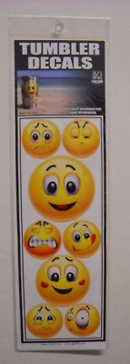 AGI Tumbler Decals Big and Small Yellow Emojis     8 Stickers