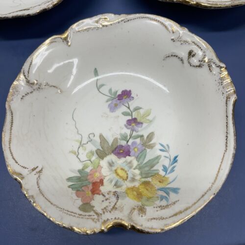 Antike Royal Bonn Germany handbemalte Beerenschale 3er Set Blumenmuster - Bild 9 von 14