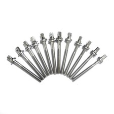 12 Drum Tension Rods 51mm 2" Chrome with Washers Diameter 7/32"