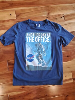 NASA Boys Tshirt ''Another Day At The Office'' Astronaut Blue Size 18 (Runs Small)