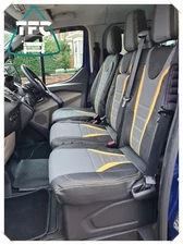 SEAT COVERS FOR FORD TRANSIT CUSTOM ECO LEATHER & STITCHING NEW DESIGN NO LOGOS