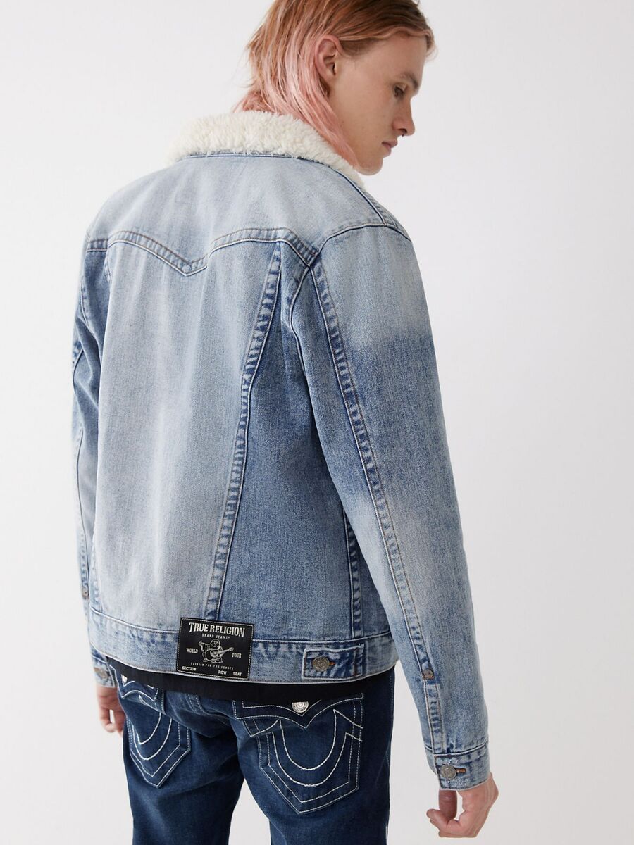 True Religion Sherpa Shearling Collar Denim Jeans Jimmy True Religion Sherpa Shearling Collar Denim Jeans Jimmy
