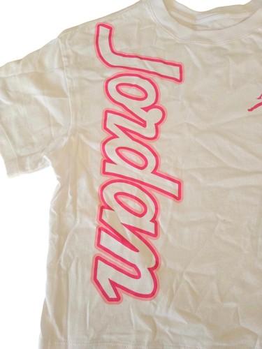 Jordan Sign Off Girls Tee Shirt White & Pink Size M #193 - Picture 8 of 8