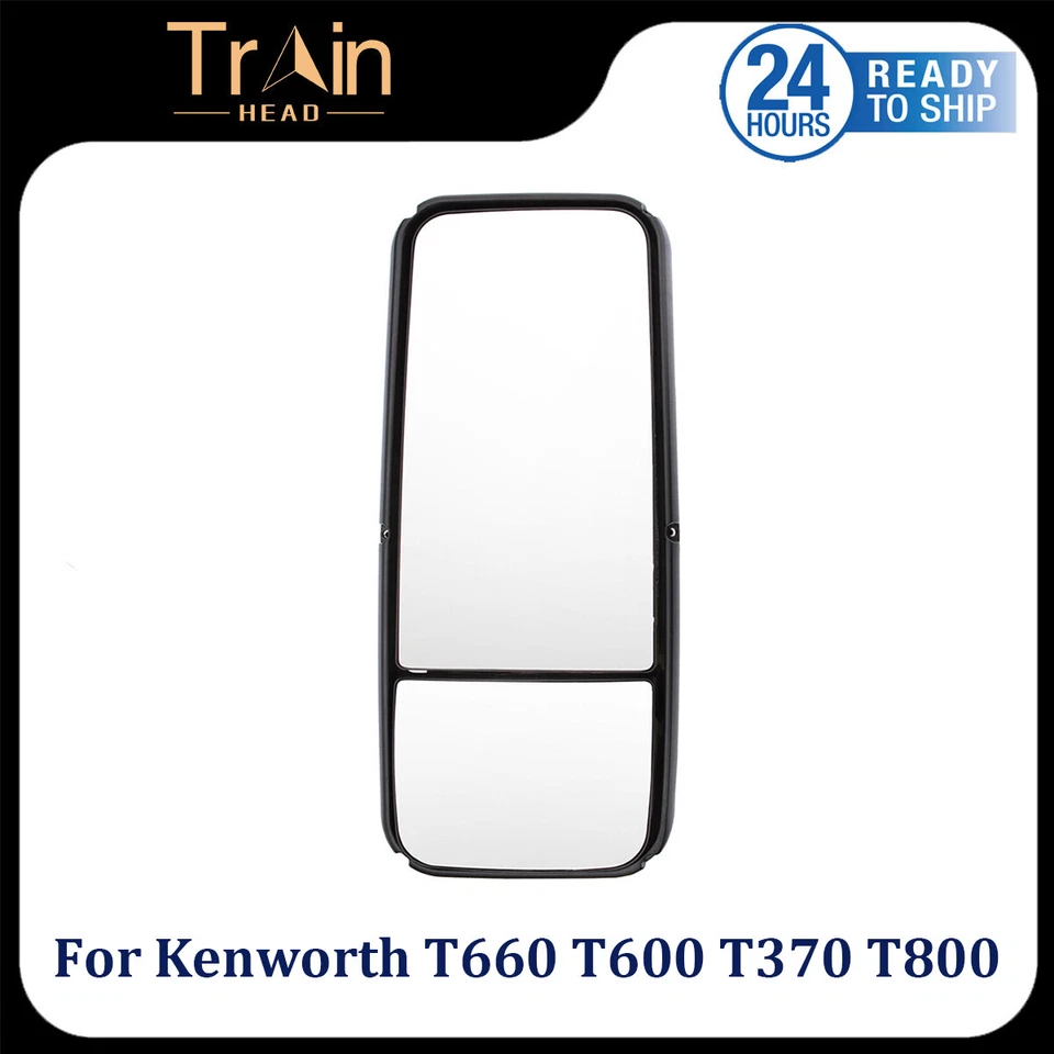 Black Door Mirror Power Heated For Kenworth T660 T600 T370 T800 Driver Left Side Foto 2 de 4