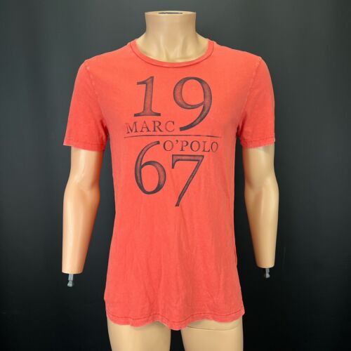 Marc O Polo T-Shirt M Herren orange Kleidungsstück gefärbt Rundhalsausschnitt kurzärmelig lässig