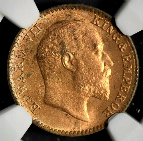 India British 1910(C) 1/12 Anna NGC MS65RB Certified