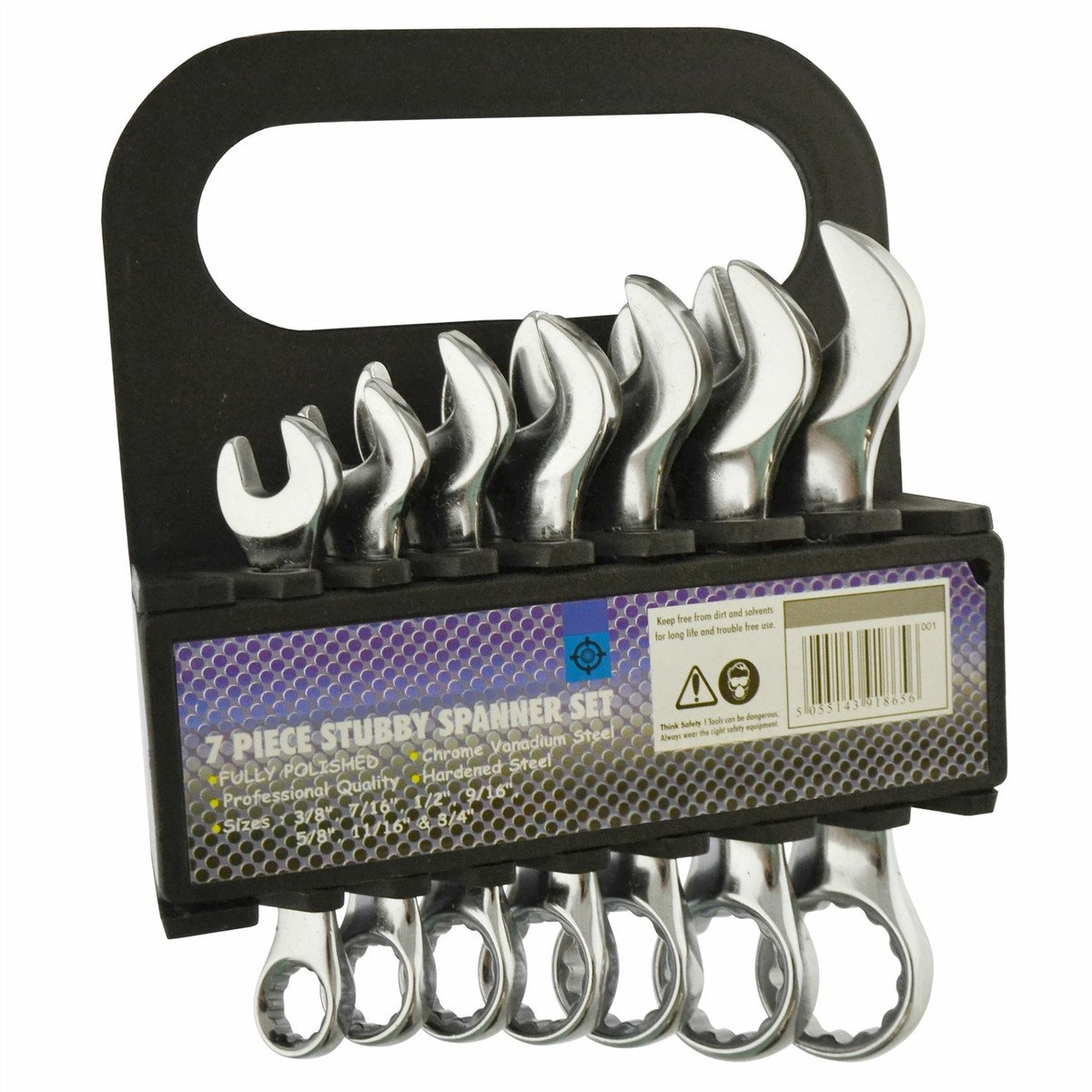 AF Imperial Stubby-Schraubenschlüssel Set – 7-teilig, SAE 3/8"–3/4", CRV-Stahl AF Imperial Stubby-Schraubenschlüssel Set – 7-teilig, SAE 3/8"–3/4", CRV-Stahl