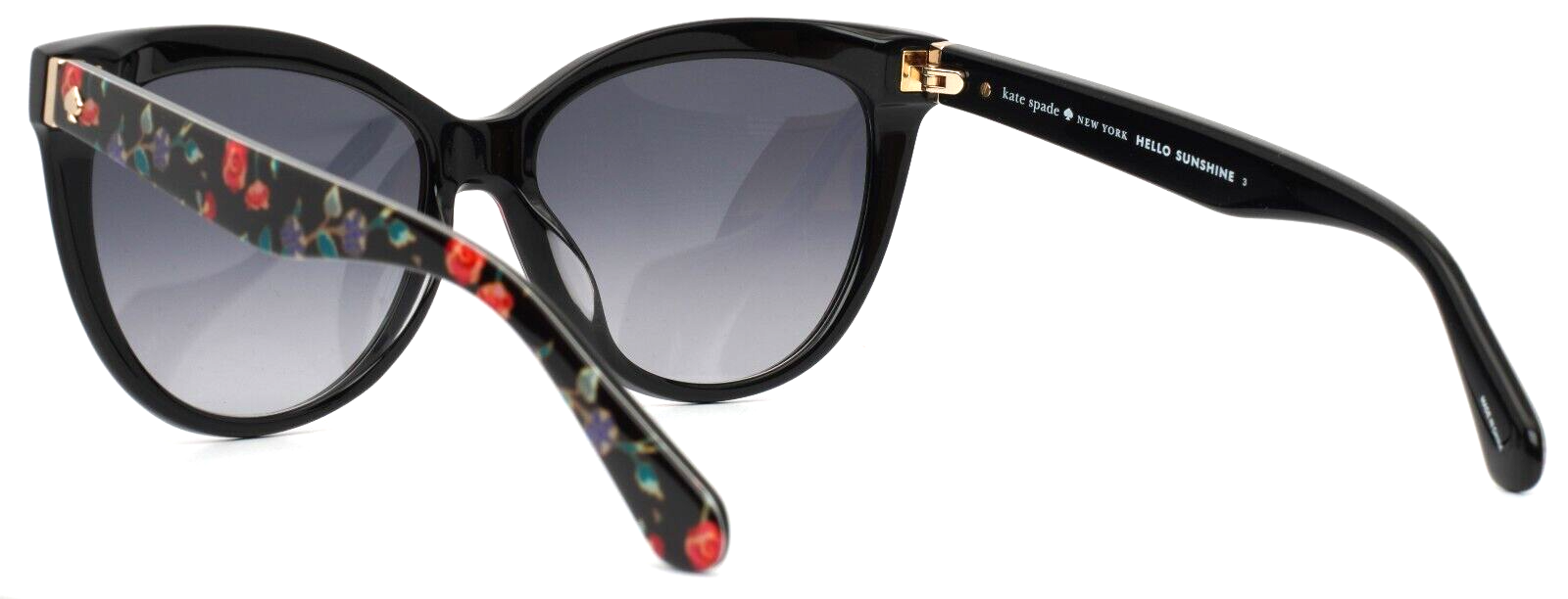 KATE SPADE Daesha/S 7RM9O Black Flower Womens Cat Eye Sunglasses 5616