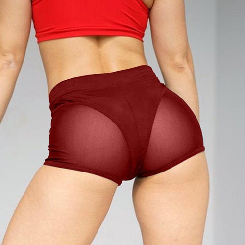 2 Packs Lot Womens High Waist Sports Shorts Gym Workout Yoga Hot Pants Panties - Picture 3 of 12
