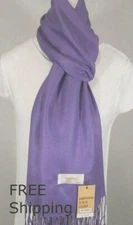 Women's Pashmina Scarf Shawl Wrap;Solid Light Purple,Silk Cashmere.Soft*030 