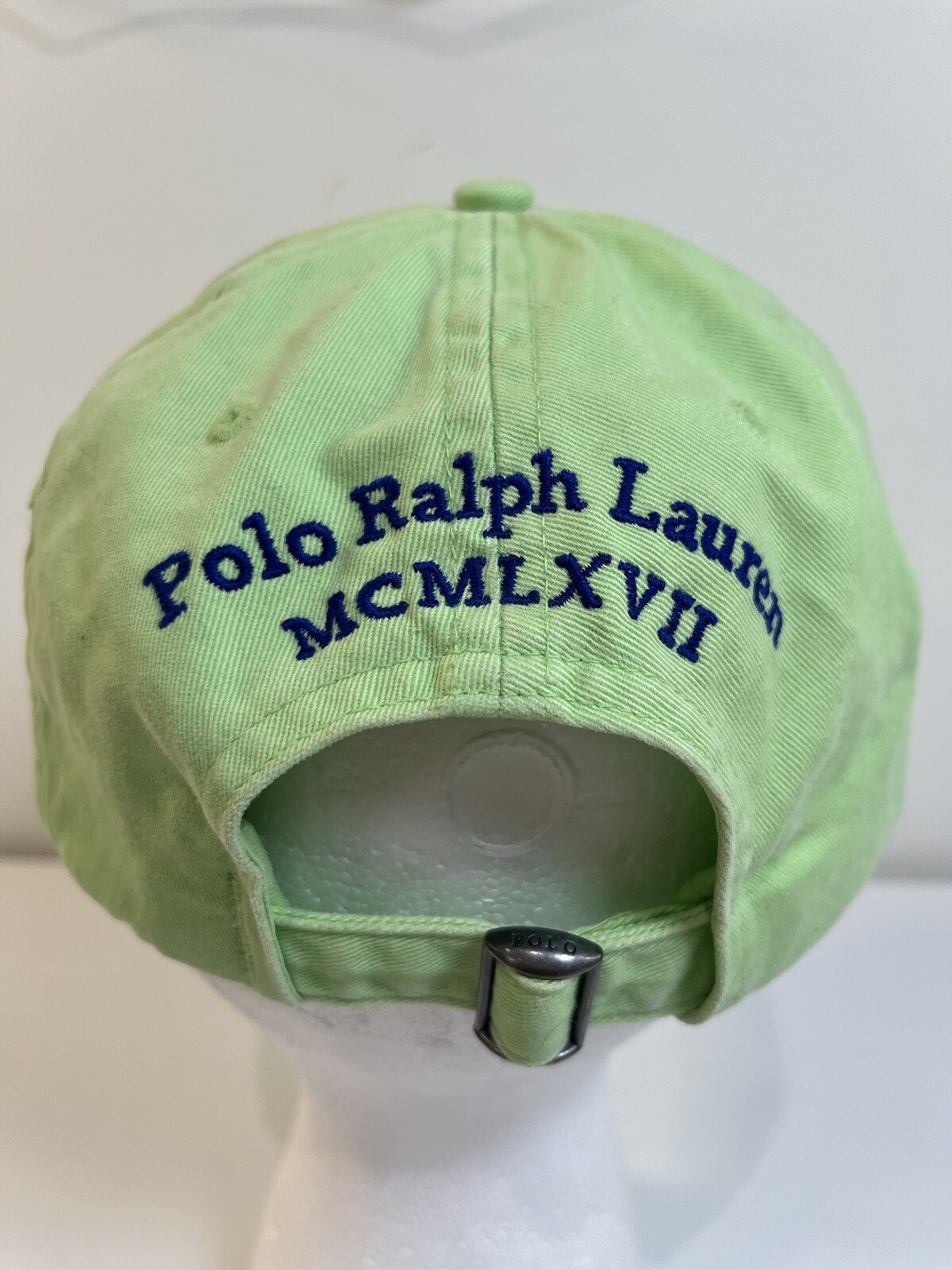 Cappello Vintage Polo Ralph Lauren Berretto Strapback Verde Big Pony #3 MCMLXVII Cotone