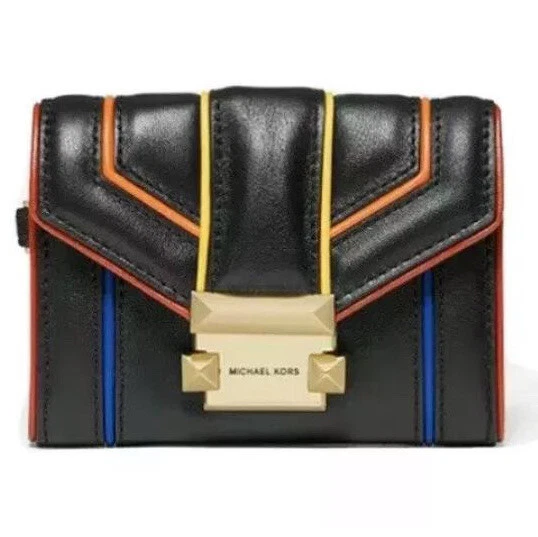 Michael kors Womens Black Leather Small Rainbow Wallet Purse BNWT RRP 170