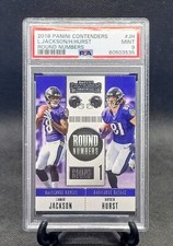 2018 Contenders Round Numbers Lamar Jackson Hayden Hurst RC PSA 9 MINT Ravens!!!