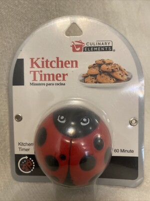 Culinary Elements Lady Bug 60 Minute Windup Kitchen Timer