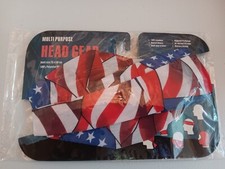 Face Mask Gaiter Bandana Scarf American Flag Head Gear Multipurpose 4th Of July